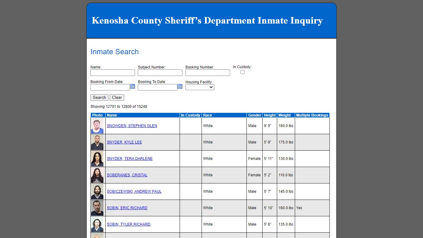 Inmate Search